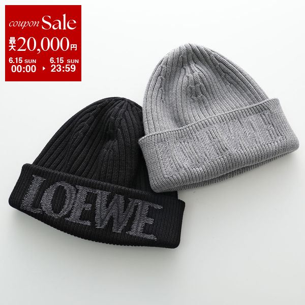 LOEWE ロエベ ニット帽 F540257X23 メンズ ロゴ刺繍 ニットキャップ ビーニー ウー