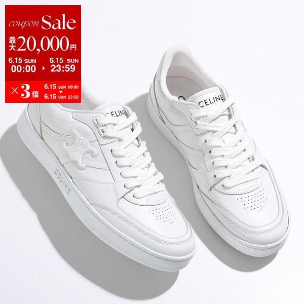 【6/15限定・最大2万円OFFクーポン配布中】CELINE セリーヌ スニーカー 363033338C.01OP レディース ローカット トリオンフ ロゴ レザー レースアップ シューズ 靴 OPTIC-WHITE【po_sannn】のサムネイル