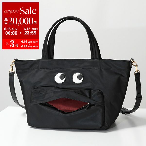 ANYA HINDMARCH アニヤハインドマーチ ショルダーバッグ E/W TOTE MINI EYES 152952 レディース ナイロンハンドバッグ 鞄 BLACKのサムネイル
