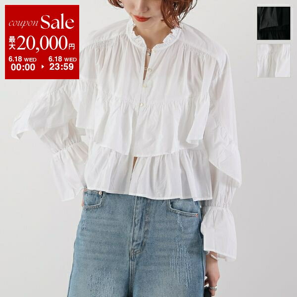Sara mallika サラマリカ ブラウス Cotton Volume Frill Short 