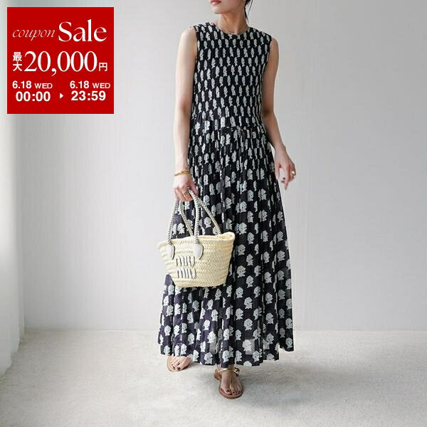 ne Quittez pas ヌキテパ ワンピース Lotus Combi Print Shirri