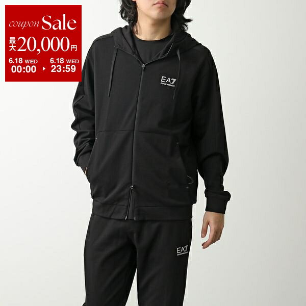 【6/18限定・最大2万円OFFクーポン配布中】EA7 EMPORIO ARMANI エアセッテ エンポリオアルマーニ 上下セットアップ 7M000131 AF12501 メンズ トラックスーツ ジップアップパーカー＋スウェットパンツ UC001/BLACK