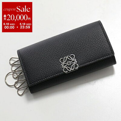 LOEWE ロエベ キーケース ANAGRAM アナグラム C821K92X01 レディース メンズ レザー 6連 メタルロゴ 1100/NEGRO/BLACK