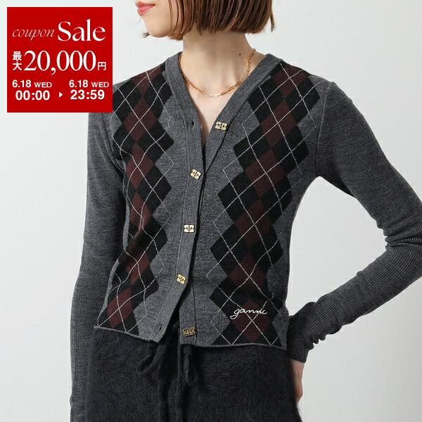 6/18ꡦ2OFFݥGANNI ˡ ǥ Fine Merino Jacquard Cardigan...