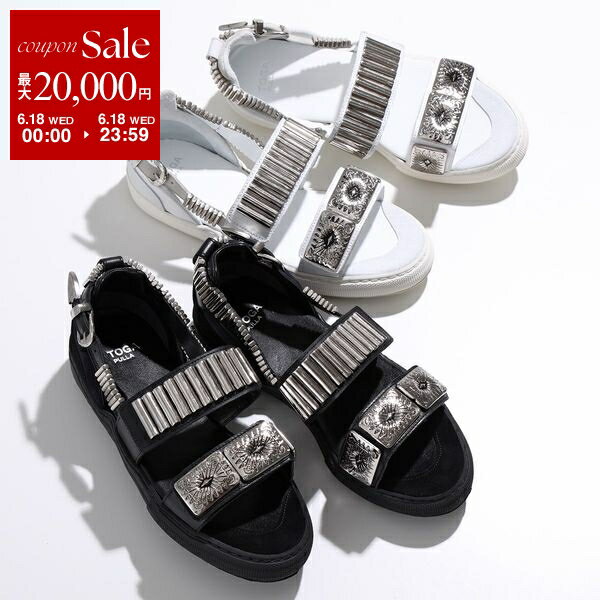 楽天インポートセレクトmusee【6/18限定・最大2万円OFFクーポン配布中】TOGA PULLA トーガ プルラ サンダル METAL SNEAKER SANDALS AJ664 レディース ストラップ メタルパーツ スウェード レザー フラット シューズ 靴 カラー2色