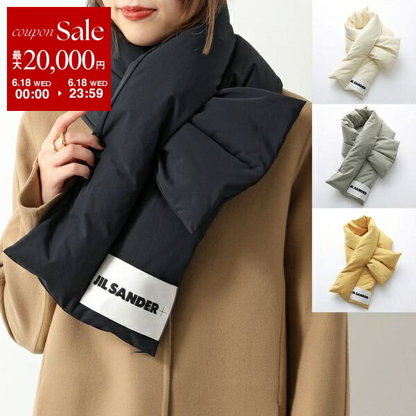 楽天インポートセレクトmusee【6/18限定・最大2万円OFFクーポン配布中】JIL SANDER+ ジルサンダー プラス マフラー J40TE0002 J74276 レディース ダウン スカーフ ロゴラベル 撥水 カラー4色