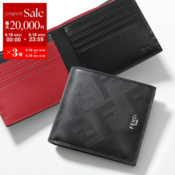 6/18ꡦ2OFFݥFENDI եǥ ޤ Bi-Fold Wallet 7M0169 AJF4 ...