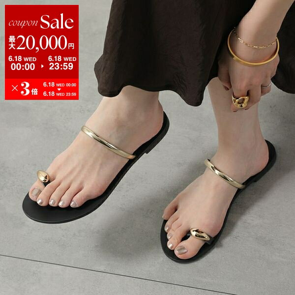 NICOLAS LAINAS ニコラスライナス サンダル 313LT レディース レザー フラット トングサンダル シューズ 靴 BLACK-GOLD/GOLD【po_sannn】のサムネイル