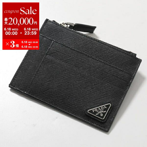 楽天インポートセレクトmusee【6/18限定・最大2万円OFFクーポン配布中】PRADA プラダ コインケース 2MC067 QHH メンズ サフィアーノレザー トライアングルロゴ カードケース フラグメントケース F0002/NERO【po_sannn】