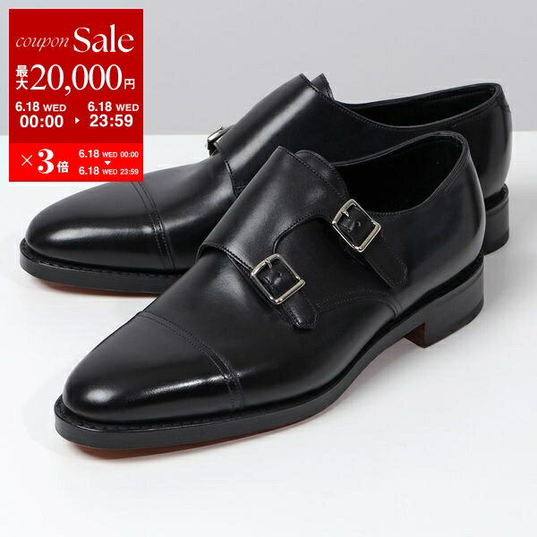 【6/18限定・最大2万円OFFクーポン配布中】JOHN LOBB ジョンロブ レザーシューズ WILLIAM PD ウィリアム 228032L メンズ CALF カーフ レザー ダブルモンク ストレートチップ 革靴 BLACK【po_sannn】