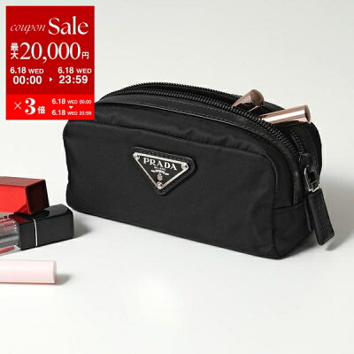【6/18限定・最大2万円OFFクーポン配布中】PRADA プラダ ポーチ 2NA046 2DMH レディース ReNylon リナイロン コスメポーチ 化粧ポーチ トラベルポーチ ロゴ F0002/NERO 【po_sannn】