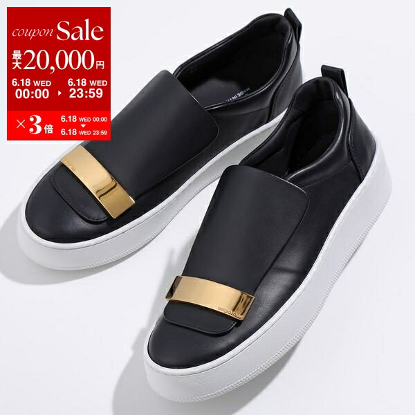 楽天インポートセレクトmusee【6/18限定・最大2万円OFFクーポン配布中】Sergio Rossi セルジオロッシ スニーカー sr1 Addict 1A79290 MMV117 レディース レザー メタルロゴプレート スリッポン ローカット シューズ 靴 カラー2色【po_sannn】