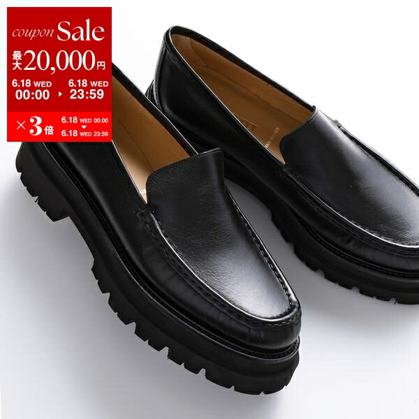 楽天インポートセレクトmusee【6/18限定・最大2万円OFFクーポン配布中】PASCUCCI パスクッチ ローファー 3290 レディース レザー スリッポン シューズ ボリュームソール 厚底 軽量 革靴 NERO【po_sannn】