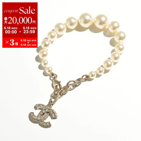 CHANEL シャネル ブレスレット A86499 Y09902 レディース パール ラインストーン装飾 メタル ココマーク CCマーク Z2953のサムネイル