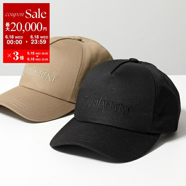 楽天インポートセレクトmusee【6/18限定・最大2万円OFFクーポン配布中】SAINT LAURENT サンローラン ベースボールキャップ 778063 3YP19 レディース ロゴ刺繍 リネン混コットン 帽子 カラー2色 7780633YP191000【po_sannn】