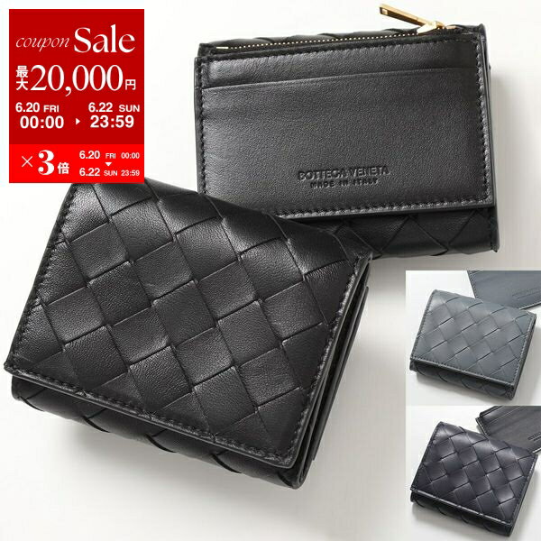 楽天インポートセレクトmusee【6/20～22限定・最大2万円OFFクーポン配布中】BOTTEGA VENETA ボッテガヴェネタ 三つ折り財布 719424 VCPP2 レディース イントレチャート レザー ミニ財布 コイン＆カードケース付き カラー3色 719424VCPP28425【po_sannn】