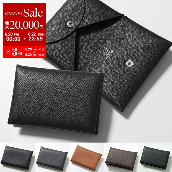 【6/20～22限定・最大2万円OFFクーポン配布中】HERMES エルメス カードケース CALVI カルヴィ H044164CK H0645954CK H078309CK メンズ エプソン エバーカラー マダム シェーブル レザー パスケース 名刺入れ SV カラー9色