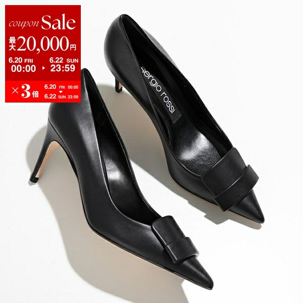 楽天インポートセレクトmuseeSergio Rossi セルジオロッシ パンプス SR1 075 A78950 MFI968 レディース レザー ポインテッドトゥ ミッドヒール シューズ 靴 1000/NERO【po_sannn】