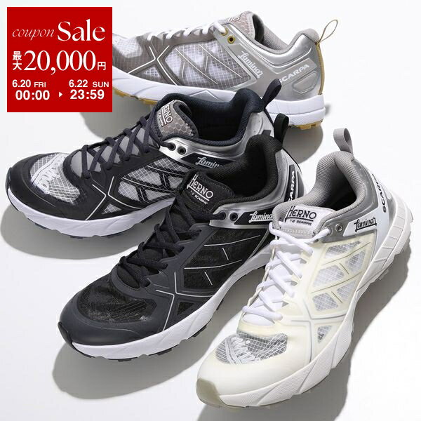 【6/20～22限定・最大2万円OFFクーポン配布中】HERNO Laminar by SCARPA ヘルノ ラミナー スカルパ スニーカー SH002UL SHOE1 メンズ ローカット レースアップ vibramソール ロゴ 軽量 靴 カラー4色