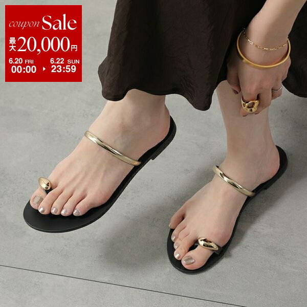NICOLAS LAINAS ニコラスライナス サンダル 313LT レディース レザー フラット トングサンダル シューズ 靴 BLACK-GOLD/GOLD【po_sannn】のサムネイル