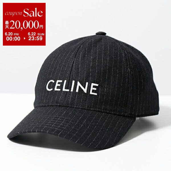 CELINE セリーヌ ベースボールキャップ 2AUS9495R.38CE レディース ストライプ 刺繍ロゴ ウール 帽子 38CEのサムネイル
