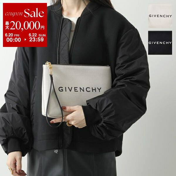 【6/20～22限定・最大2万円OFFクーポン配布中】GIVENCHY ジバンシィ クラッチバッグ BB60KSB1DR BB60KSB1F1 レディース ポーチ リストレット付き ロゴ セカンドバッグ キャンバス 鞄 カラー2色
