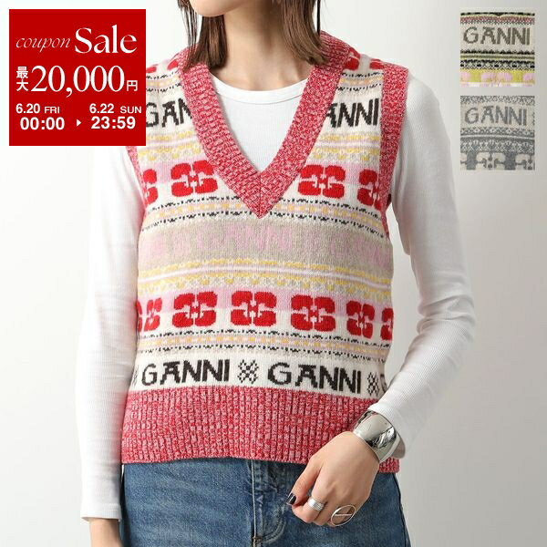 【6/20～22限定・最大2万円OFFクーポン配布中】GANNI ガニー ニットベスト Logo W