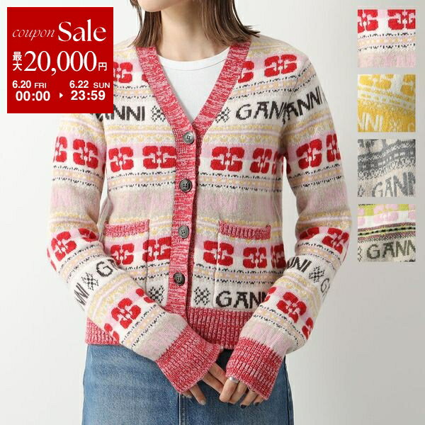 【6/20～22限定・最大2万円OFFクーポン配布中】GANNI ガニー カーディガン Logo W