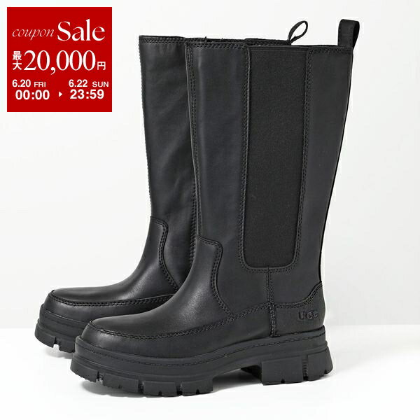 楽天インポートセレクトmusee【6/20～22限定・最大2万円OFFクーポン配布中】UGG アグ ブーツ ASHTON HIGH CHELSEA アシュトン ハイ チェルシー 1133881 レディース ミドル丈 レザー サイドゴア シューズ 靴 BLK