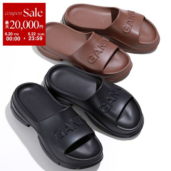 楽天インポートセレクトmusee【6/20～22限定・最大2万円OFFクーポン配布中】GANNI ガニー サンダル Light Weight Pool Slide S2408 S2681 4925 レディース ロゴ スライドサンダル スリッパ シューズ 靴 カラー2色