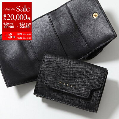【6/20~22限定・最大2万円OFFクーポン配布中】MARNI マルニ PFMOW02U07 LV520 メンズ レザー 三つ折り財布 ミニ財布 豆財布 カラー3色【po_sannn】