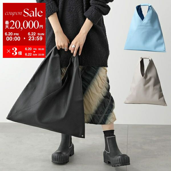 楽天インポートセレクトmusee【6/20～22限定・最大2万円OFFクーポン配布中】MM6 エムエムシックス メゾンマルジェラ トートバッグ S54WD0039 P4344 レディース Japanese ジャパニーズ レザー トライアングル ミディアム 鞄 カラー3色 S54WD0039P4344T8013【po_sannn】