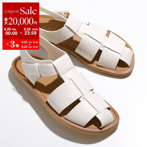 THE ROW ザ・ロウ グルカサンダル FISHERMAN フィッシャーマン F1343 N60 レディース CREPE ナッパレザー ストラップ フラット シューズ 靴 MLK/MILK【po_fifth】のサムネイル
