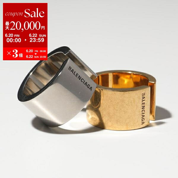 楽天インポートセレクトmusee【6/20～22限定・最大2万円OFFクーポン配布中】BALENCIAGA バレンシアガ リング GARAGE RING 770145 TZ99 レディース カレッジ ブラス 刻印ロゴ 指輪 ジュエリー アクセサリー カラー2色【po_sannn】