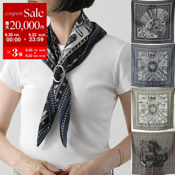 HERMES エルメス スカーフ CARRE カレH 65×65 シュヴァル・パンク・バンダナ 284135T レディース カシミヤ シルク カシシル フランス製 ストール ケース付き カラー2色【po_sannn】【dc_kikaku】のサムネイル