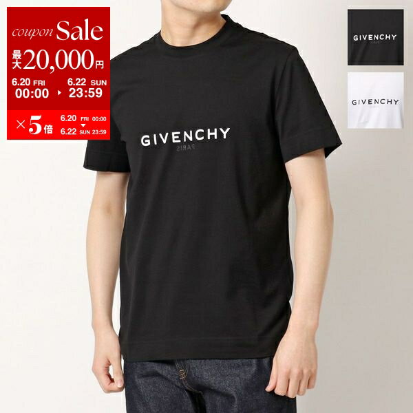 【6/20～22限定・最大2万円OFFクーポン配布中】GIVENCHY ジバンシィ Tシャツ BM71653Y6B メンズ リバース スリム 半袖 クルーネック カットソー ロゴ 001/BLACK【po_fivee】