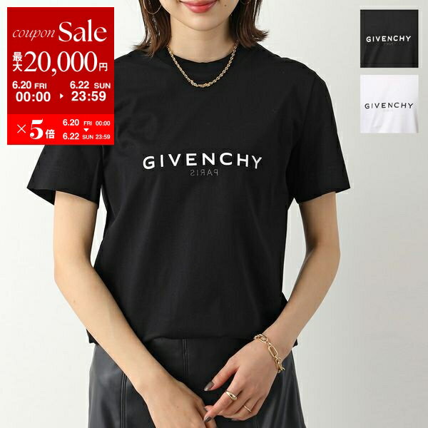 【6/20～22限定・最大2万円OFFクーポン配布中】GIVENCHY ジバンシィ Tシャツ BM71653Y6B レディース リバース スリム 半袖 クルーネック カットソー ロゴ カラー2色【po_fivee】