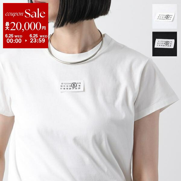 MM6 エムエムシックス メゾンマルジェラ Tシャツ S52GC0327 S24312 レディース 半袖 クルーネック コットン カットソー ナンバリング ロゴT カラー2色のサムネイル