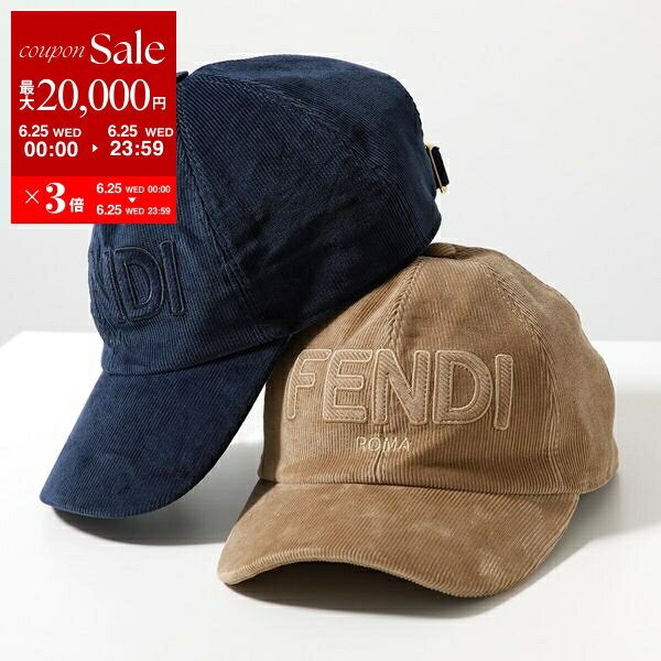 楽天インポートセレクトmusee【6/25限定・最大2万円OFFクーポン配布中】FENDI フェンディ ベースボールキャップ FXQ330 ASG4 ATQT レディース コーデュロイ ロゴ刺繍 帽子 カラー2色【po_sannn】【dc_kikaku】