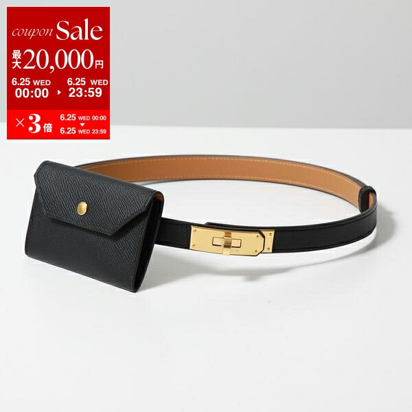 HERMES エルメス ウォレット ケリーポケット Kelly Pocket 18 H081120CC エプソン レディース レザー ベルト カードケース コインケース付き ウェストポーチ ミニ財布 W刻印 GD金具 NOIR【po_sannn】【dc_kikaku】のサムネイル