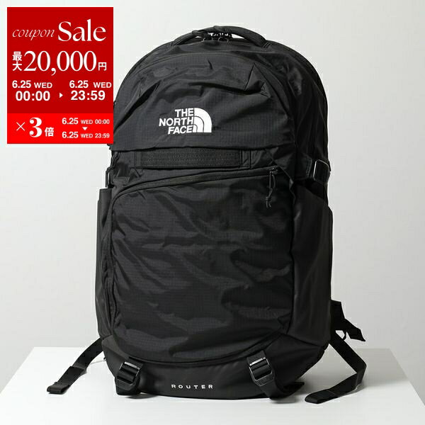 楽天インポートセレクトmusee【6/25限定・最大2万円OFFクーポン配布中】THE NORTH FACE ザノースフェイス バックパック ROUTER ルーター NF0A52SF メンズ リュック ロゴ刺繍 40L 鞄 KX7/TNF-BLK【po_sannn】【dc_kikaku】