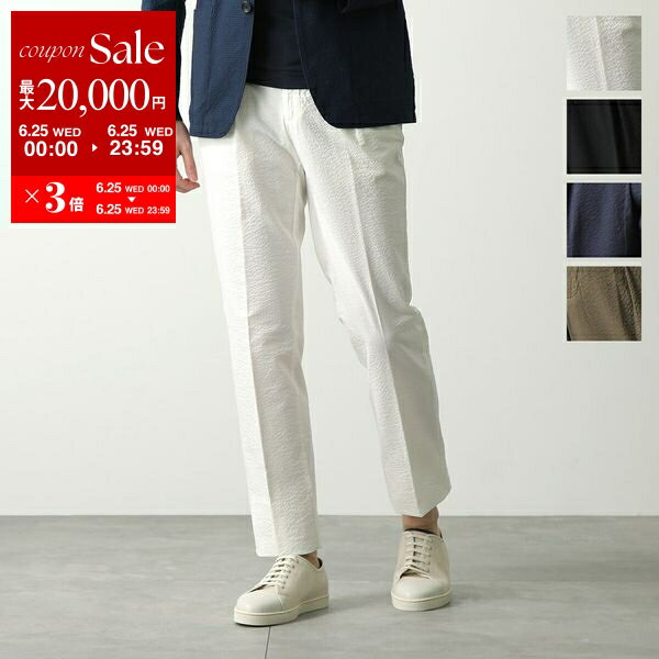 楽天インポートセレクトmusee【6/25限定・最大2万円OFFクーポン配布中】GERMANO ジェルマーノ イージーパンツ 523G 8904 メンズ シアサッカー テーパード ストレッチ センタープレス コットン カラー4色【po_sannn】【dc_kikaku】
