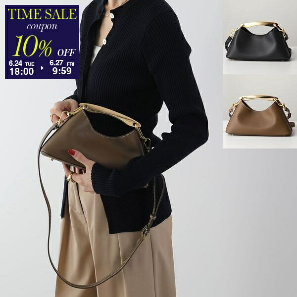 楽天インポートセレクトmusee【6/24-18時～10％OFFクーポン対象】Elleme エレメ ショルダーバッグ Mini Boomerang Leather ブーメラン ミニ レディース レザー ショルダーバッグ メタルハンドル 鞄 カラー2色【cp_ten】
