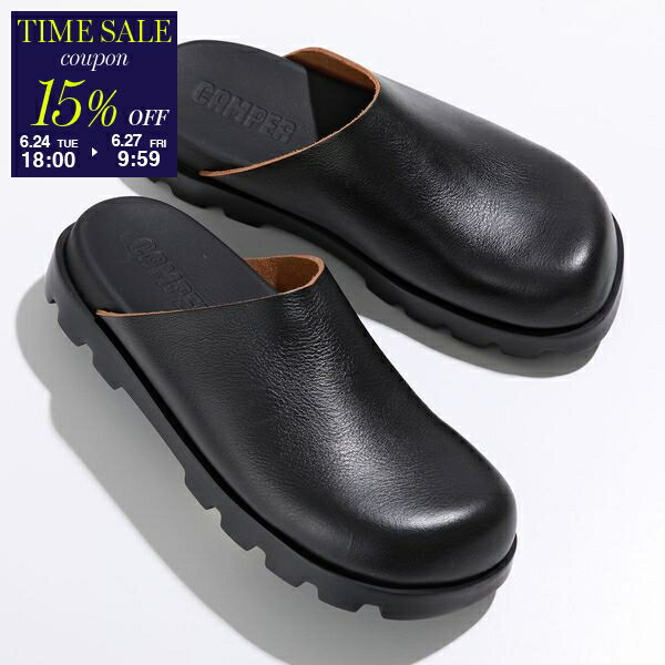 楽天インポートセレクトmusee【6/24-18時～15％OFFクーポン対象】CAMPER カンペール サンダル Brutus Sandal ブルートゥス K201545 レディース サボ ミュール レザー フラット シューズ 靴 004/Black【cp_fifte】