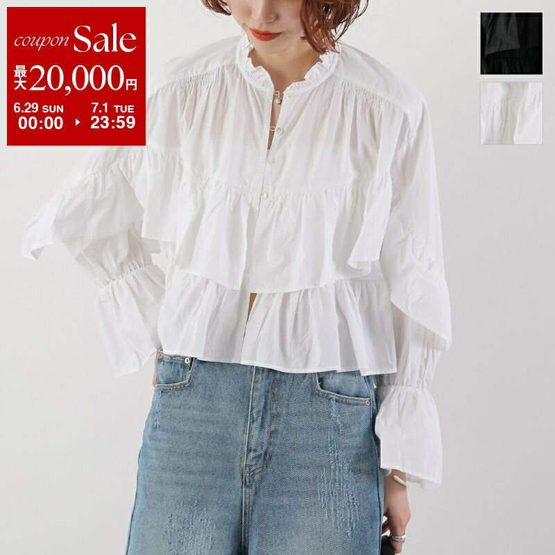 Sara mallika サラマリカ ブラウス Cotton Volume Frill Short 