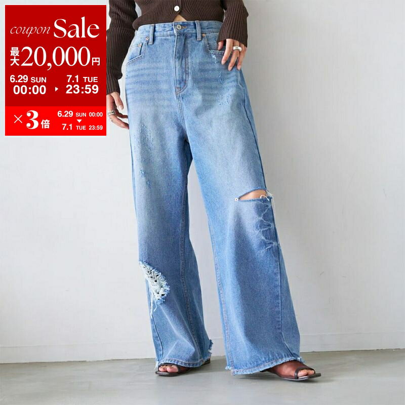 YENN イエン ジーンズ HIGH DAMAGED WIDE PT Y251-31001 レディー