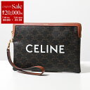 【7/18~21限定・最大2万円OFFクーポン配布中】CELINE セリーヌ クラッチバッグ 10J502FES.04LU 10J502BZQ.04LU レディース スモールポーチ トリオンフ レザー キャンバス ストラップ付 ロゴ プリント 鞄 Tan