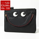 【7/18~21限定・最大2万円OFFクーポン配布中】ANYA HINDMARCH アニヤハインドマーチ ポーチ ハッピー アイズ 193559 レディース 小物入れ クラッチ バッグインバッグ ナイロン 鞄 Black 5050925193559