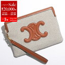 【7/5-7/6限定・最大2万円OFFクーポン配布中】CELINE セリーヌ クラッチバッグ Small Pouch with strap 10J502FCT.02BG レディース ストライプ トリオンフ リストレット付き 鞄 Beige【po_sannn】【dc_kikaku】