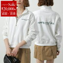 【7/13-7/15限定・最大2万円OFFクーポン配布中】【訳あり-Sのみ】SPORTY&RICH スポーティアンドリッチ トレーナー QZAW239 レディース スウェット ハーフジップ ハイネック 長袖 裏起毛 ロゴ WHITE